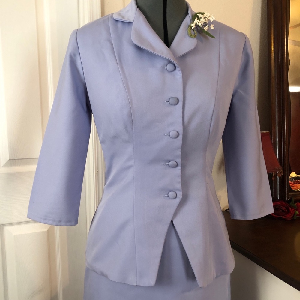 Reproduction Lilac 1950s Skirt Suit from The Majestic movie with Jim Carrey
